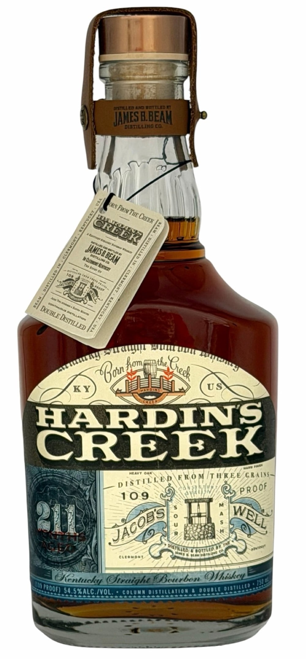 Hardin's Creek Jacob's Well Kentucky Straight Bourbon Whiskey 109 Proof 750mL: Hardin's Creek Jacob's Well Kentucky Straight Bourbon Whiskey 109 Proof 750mL. This bottle appears to be factory sealed and in pristine condition. It is distilled & bottled by James B. Beam. It is age