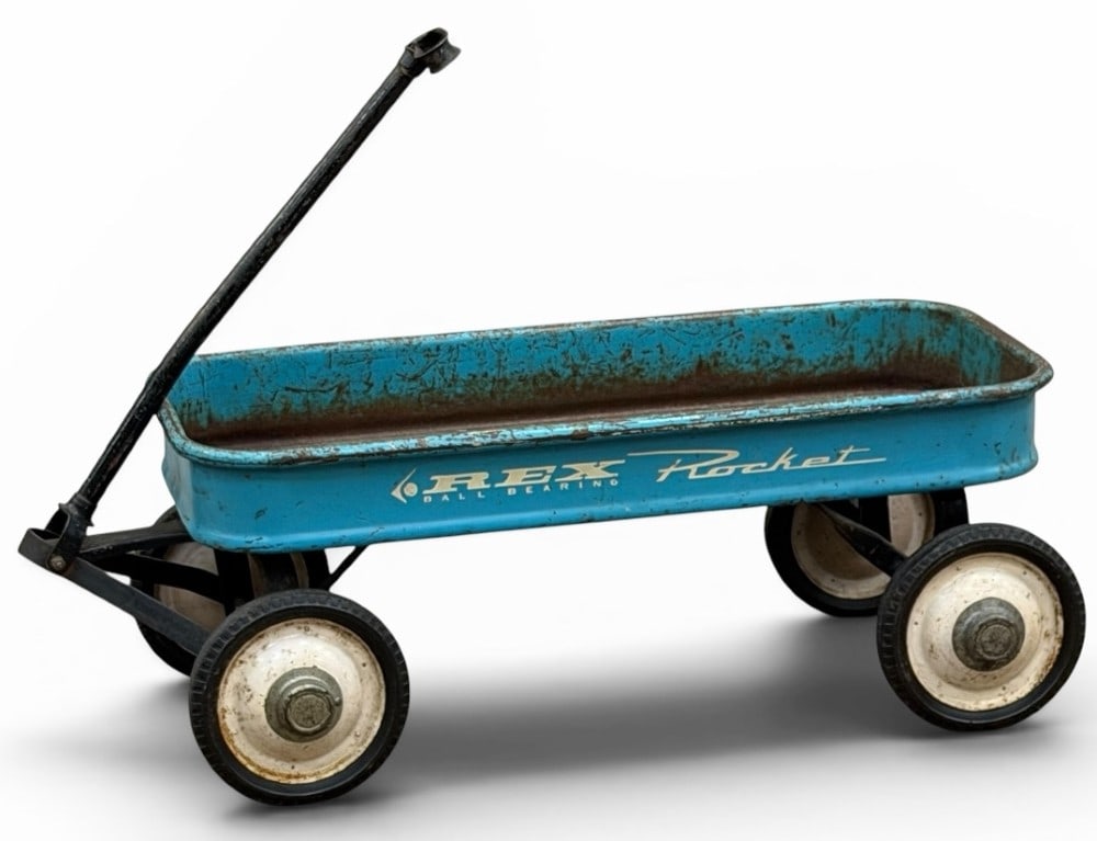Rex Rocket Ball Bearing Blue Metal Wagon (1 of 5)