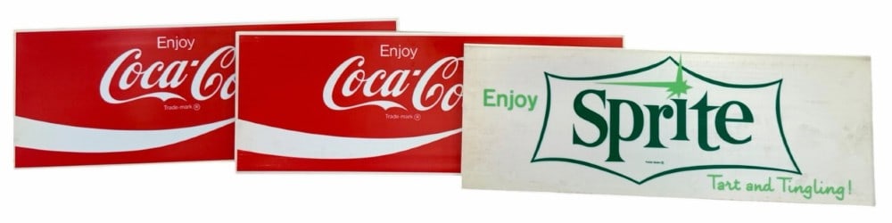 (3) SS Sprite And Coca-Cola Lighted Sign Panels (1 of 10)