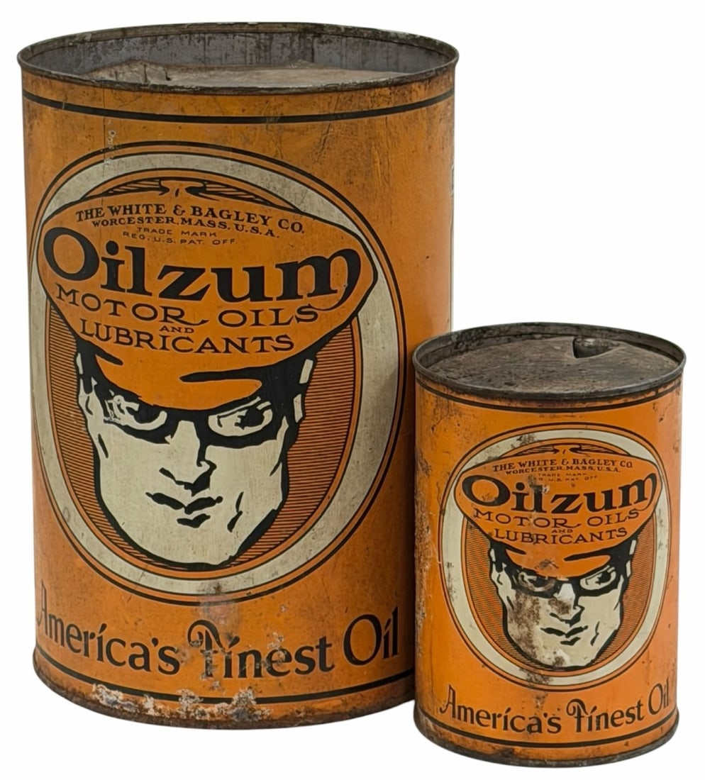 The White & Bagley Co. Oilzum Motor Oils Advertising Cans (1 of 4)