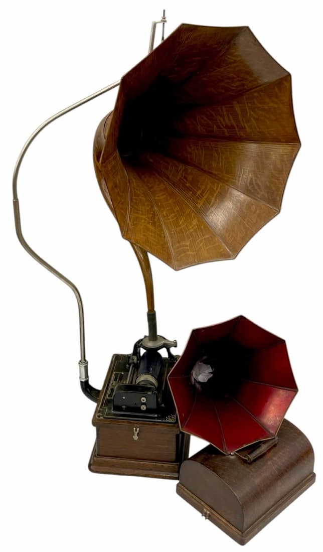 Antique Model B Edison Fireside Phonograph w/ Cover & Horn, 103627 (1 of 14)