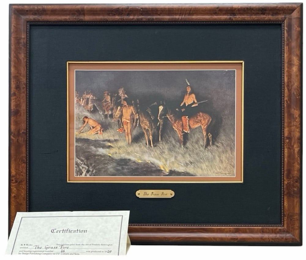 1909 Frederick Remington "The Grass Fire" Framed Print from Frederick Remington Art Museum (1 of 15)