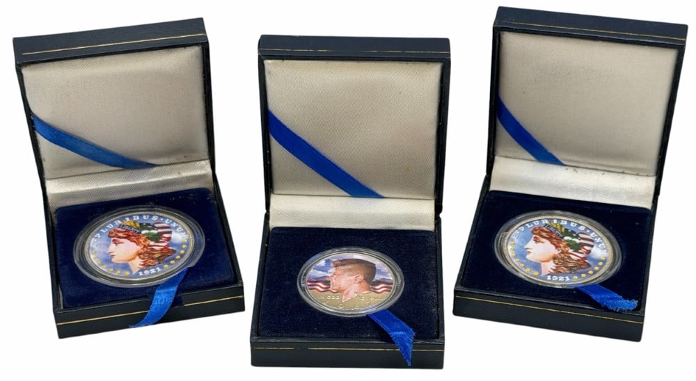 1921 U.S. Silver Dollars & 1967 U.S. Kennedy Half Dollar (40%) Colorized Coins: Update