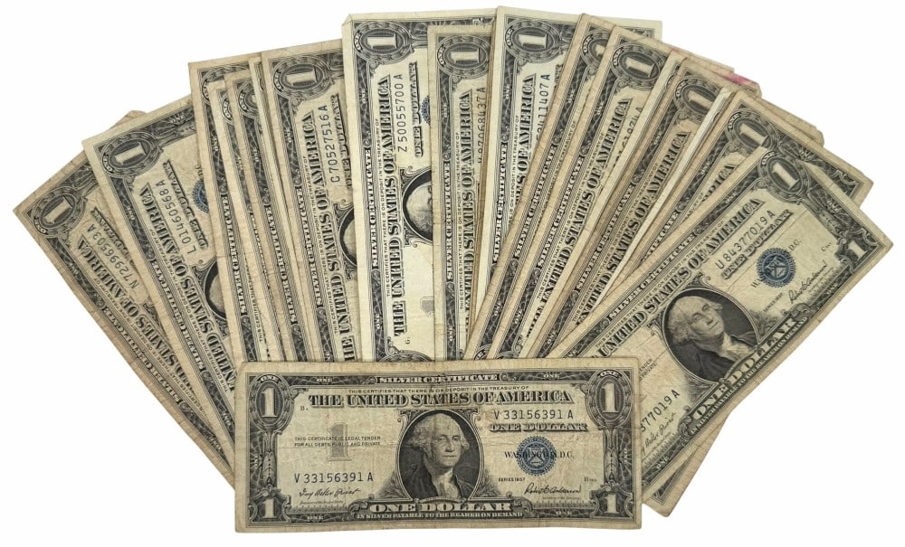 (25) 1957 Series United States $1.00 Silver Certificates (1 of 3)