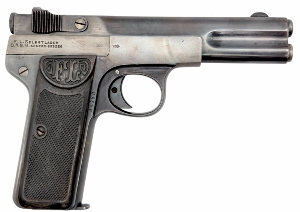 WWI German D.R.G.M. F.L. Selbstlader Langenhan 7.65mm Semi Auto Pistol (1 of 10)