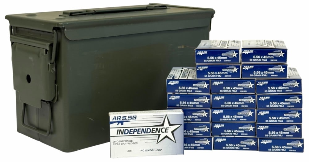 400 Rounds Independence Ammunition 5.56x45mm NATO Ammo 55 Grain FMJ (1 of 4)