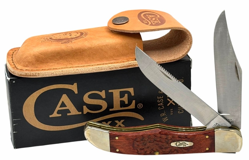 2024 Case XX Rosewood Standard Jig Folding Hunter 00189 Knife with Sheath in Box: 2024 Case XX Rosewood Standard Jig Folding Hunter 00189 Knife with Sheath in Box.? (6265 SS) Knife and sheath are in like new condition and the knife measures 5.25in long when closed