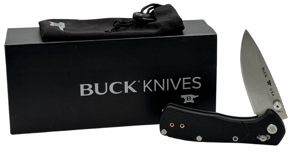 2025 Buck 790 Mini Range Pro Crossbar Lock Black GFN Handles Satin Blade 13909 Knife w/Box: 2025 Buck 790 Mini Range Pro Crossbar Lock Black GFN Handles Satin Blade 13909 Knife w/Box.? This knife is in like new condition, The Mini Range Pro is a great knife for EDC tasks that can be used for