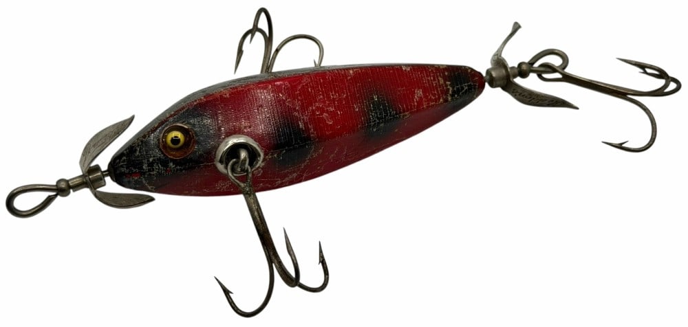 1912-1927 Heddon Dowagiac Series O, Glass Eye. "Older Cup & Screw" Wooden Fishing Lure (1 of 7)