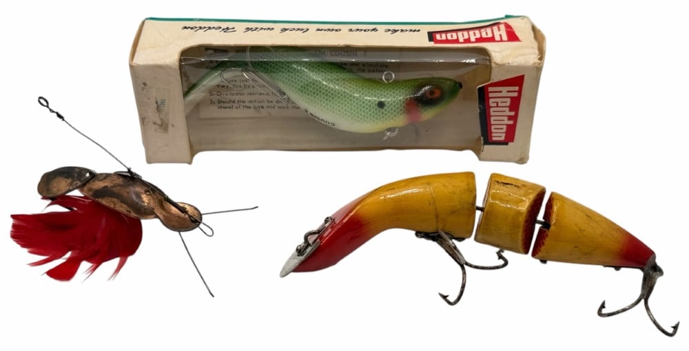 Heddon Cousin No. 17725 GSD, Heddon Ace Stanley, and Heddon Game Fisher Lures (1 of 9)