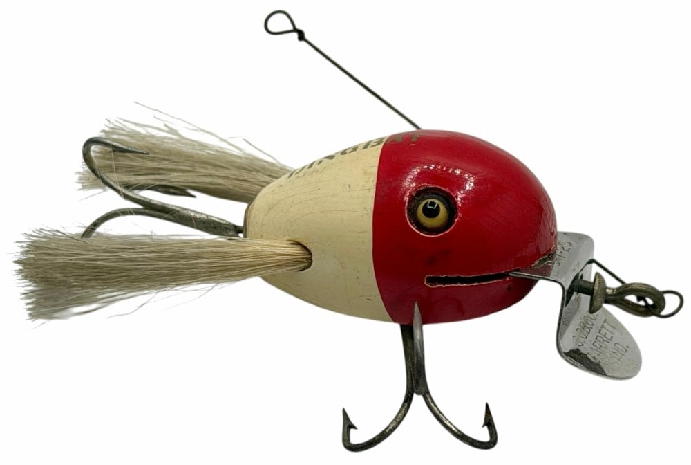 Creek Chub Baby Dingbat No. 5202 Military Stencil Red/White Glass Eyes Wooden Fishing Lure: Creek Chub Baby Dingbat No. 5202 Military Stencil Red/White Glass Eyes Wooden Fishing Lure