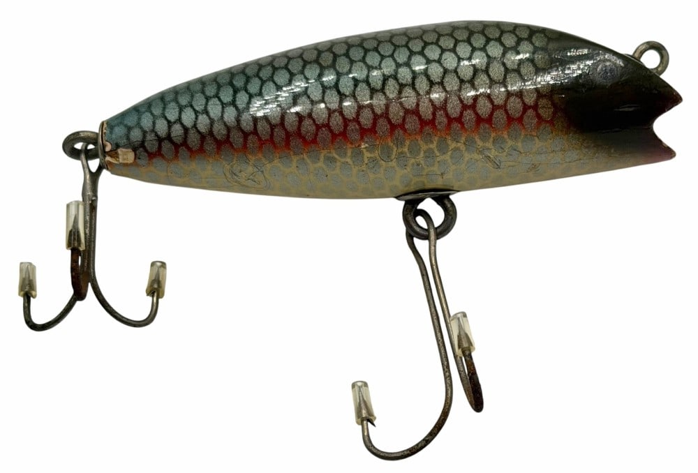 Creek Chub Open Mouth Shiner No. 505 Red Scale Wooden Fishing Lure: Creek Chub Open Mouth Shiner No. 505 Red Scale Wooden Fishing Lure