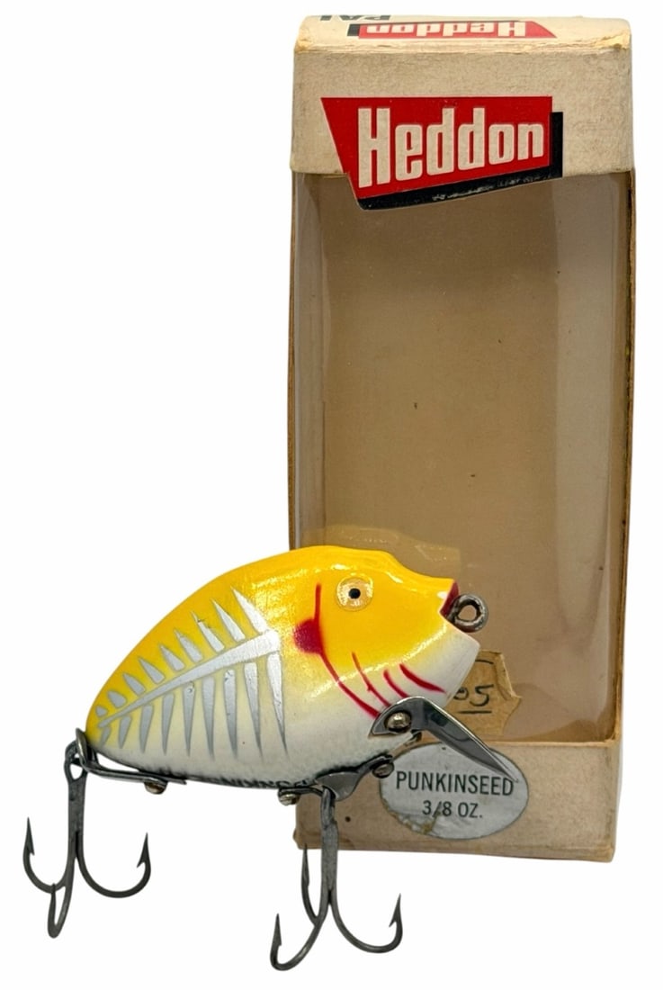 Heddon Punkinseed No. 9630 XRY Wooden Fishing Lure w/Box: Heddon Punkinseed No. 9630 XRY Wooden Fishing Lure w/Box