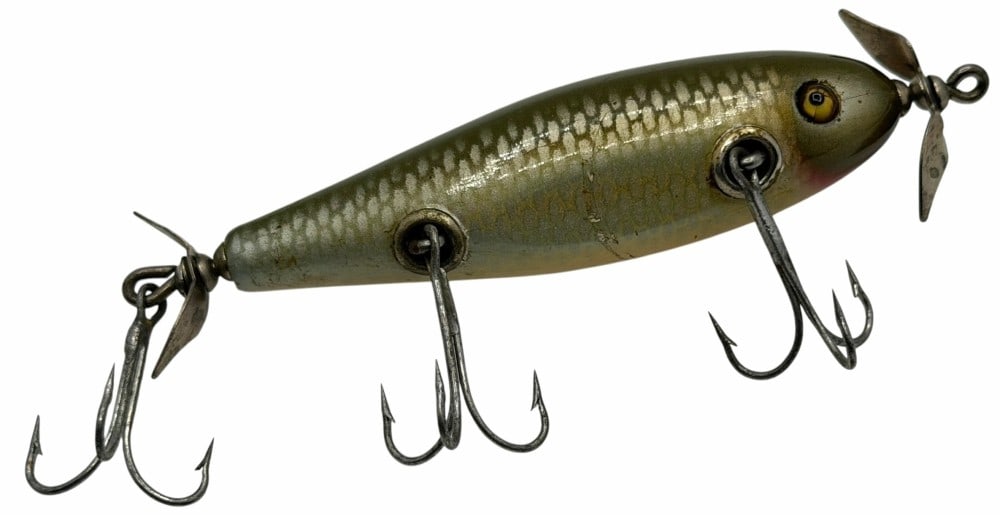 Creek Chub Injured Minnow No. 1503 Silver Shiner Glass Eyes Wooden Lure (1 of 3)