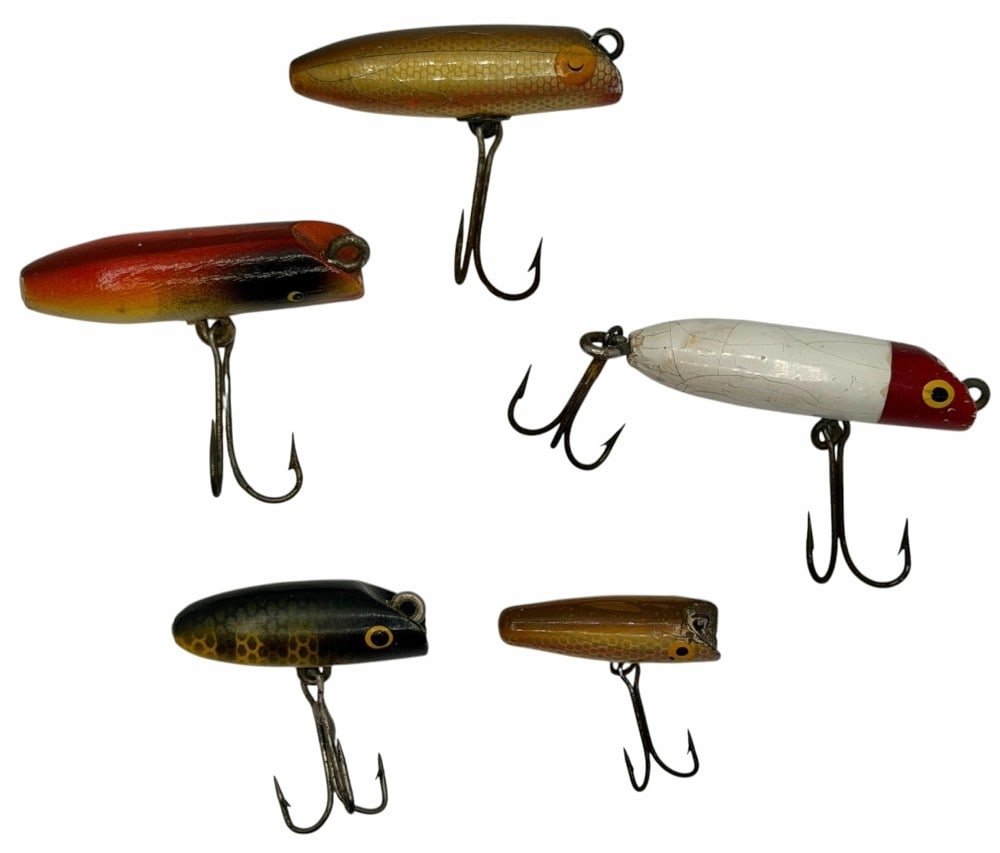 (5) South Bend, Best-O-Luck Wooden Fly Rod Surface Wabblers?? (1 of 4)