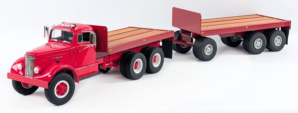 Custom White Motor Co. Flatbed Truck with Pup Trailer (1 of 12)