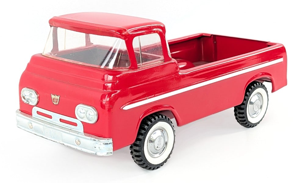 Nylint Ford Econoline Pickup Truck: Original Nylint Toys Ford Econoline pickup truck. The truck has some minor surface scratches and scuff marks. Overall very good condition. Measures approximately 11" long.