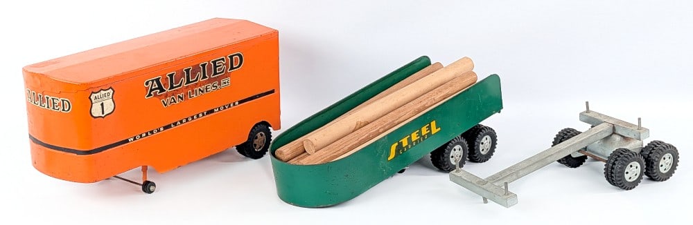Tonka Allied Van Lines, Steel Carrier, and Log Carrier Trailers (1 of 10)