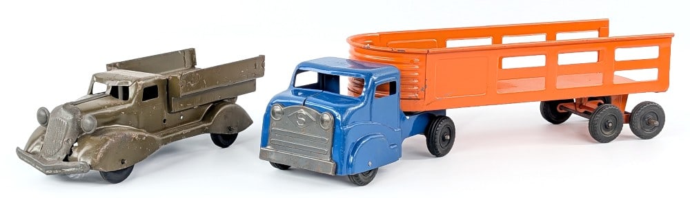 Structo Truck and Trailer and Marx Army Truck (1 of 11)