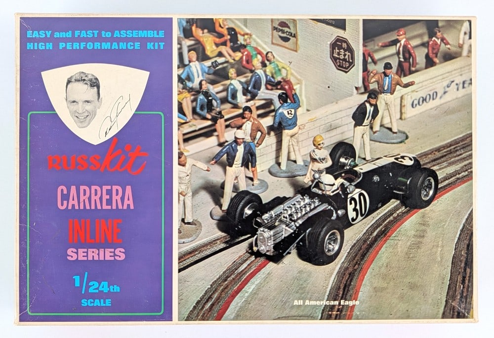1/24 Scale RussKit Carrera Inline Series All American Eagle: 1/24 scale RussKit Carrera Inline Aeries All American Eagle kit. New old stock condition / unopened. Box shows very minimal wear from storage / age.?