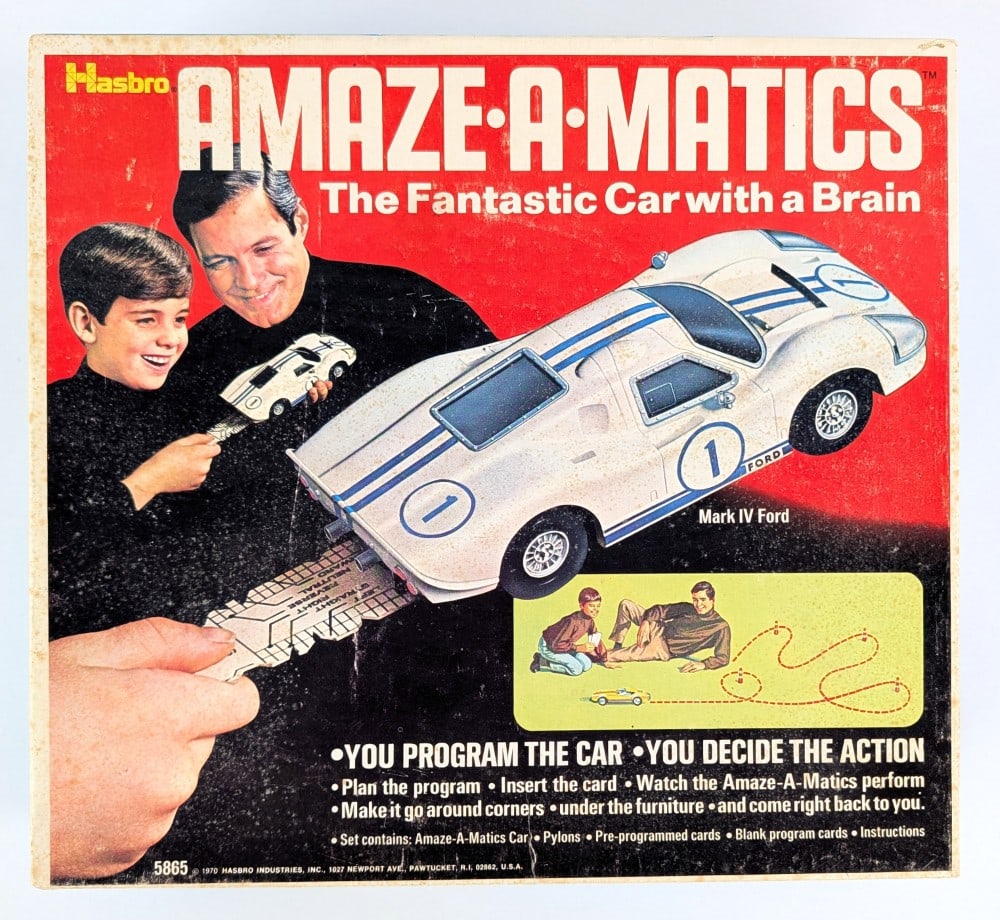 Hasbro Amaze-A-Matics "The Fantastic Car with a Brain": Hasbro Amaze-A-Matics Ford Mark IV "The Fantastic Car with a Brain". The car is in good condition like new in the box. It comes with all of the cards and traffic cones. Appears to be hardly played wit