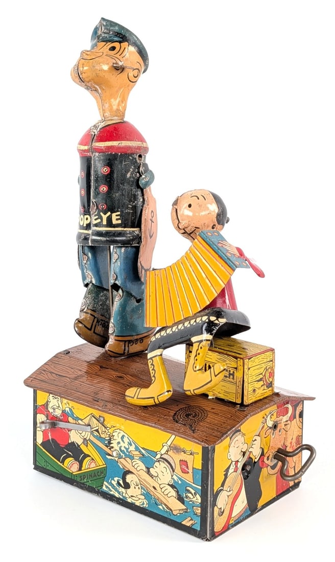 Marx Tin Windup Popeye & Olive Oyl Jiggers (1 of 7)