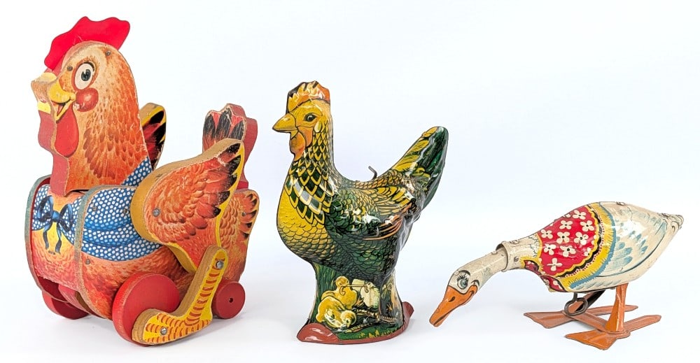 Unique Art Goose, Tin Rooster, and Fisher Prize Katy Kackler Red Hen (1 of 14)