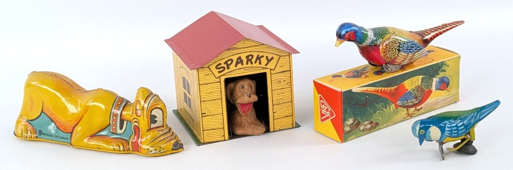 Pluto Windup, Tin Sparky Dog, and Bird Toys (1 of 17)