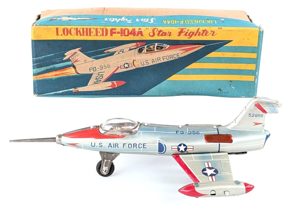 Japan Tin Friction Lockheed F-104A Star Fighter with Box (1 of 8)