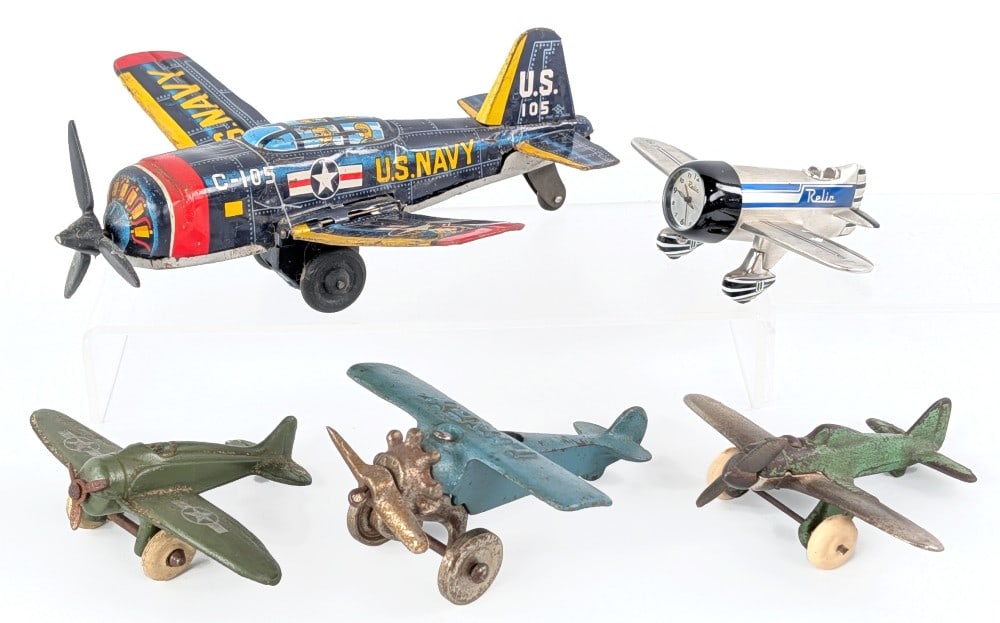 Cast Iron, Rubber, Tin, and Die-Cast Airplane Toys (1 of 7)