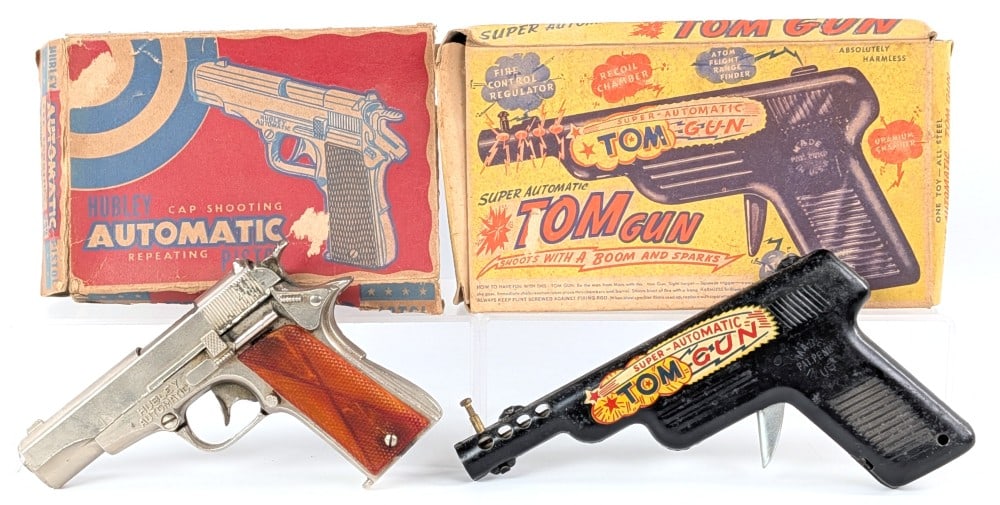 Hubley Automatic Cap Gun Pistol & Meldon Super Automatic Tom Gun (1 of 10)