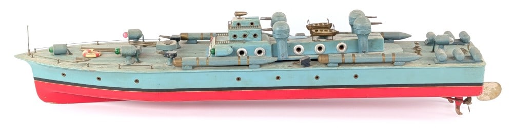 Vintage Japan Battery Op. Wooden Torpedo Boat (1 of 12)