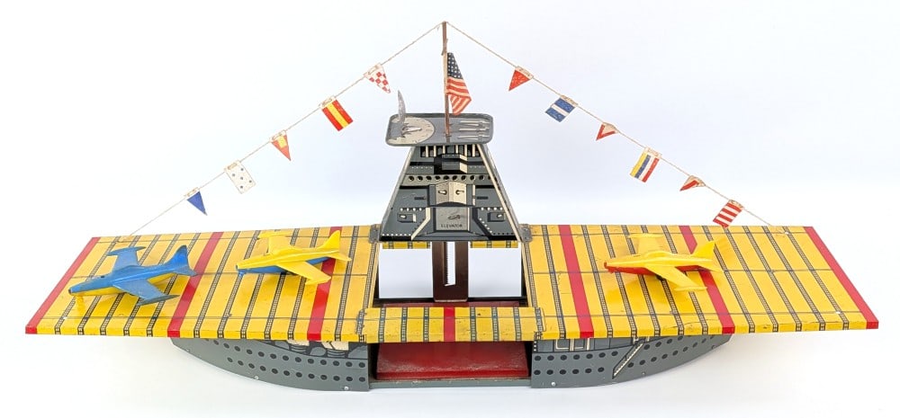 Large Argo Tin Aircraft Carrier with Jet Action Planes (1 of 11)