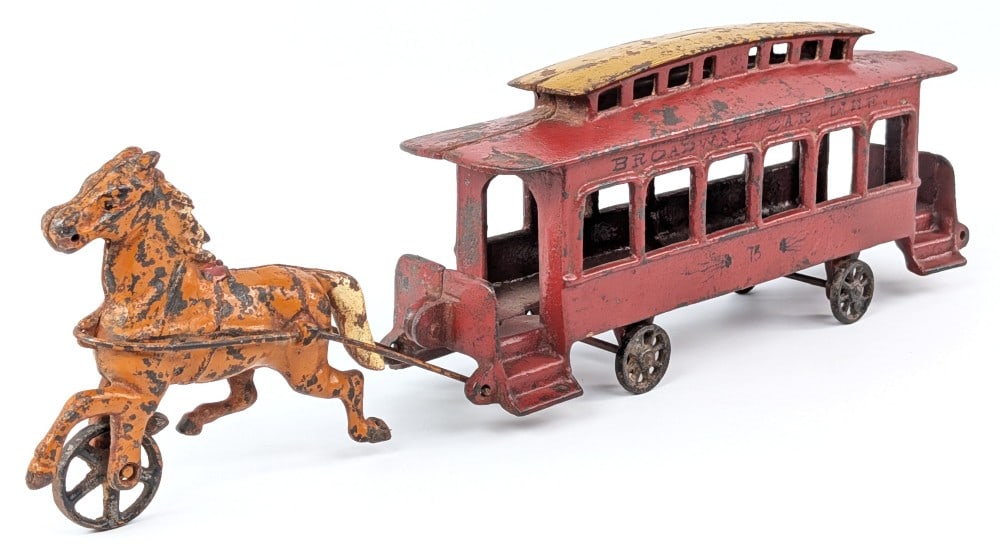 Cast Iron Broadway Car Line Horse Drawn Trolley (1 of 7)