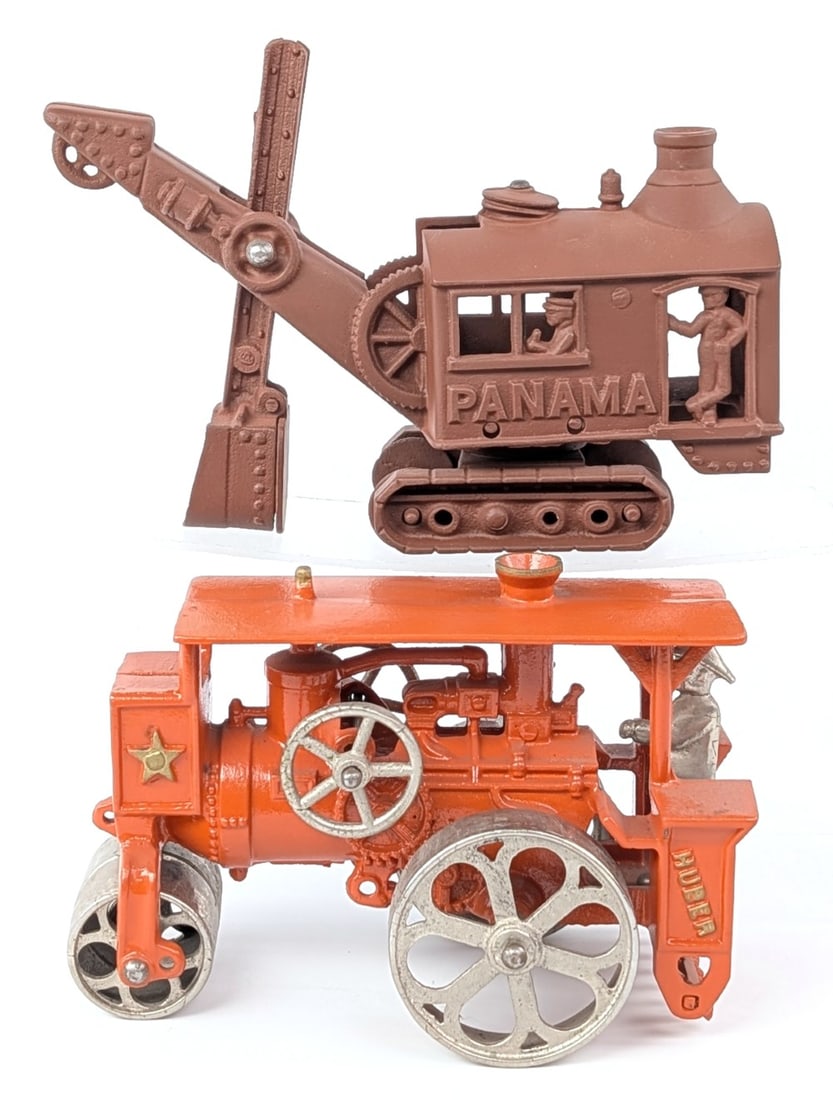 Hubley Cast Iron Huber Steam Roller and Panama Shovel (1 of 11)