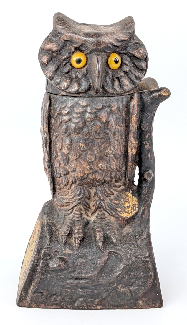 Cast Iron Owl Mechanical Bank (1 of 8)