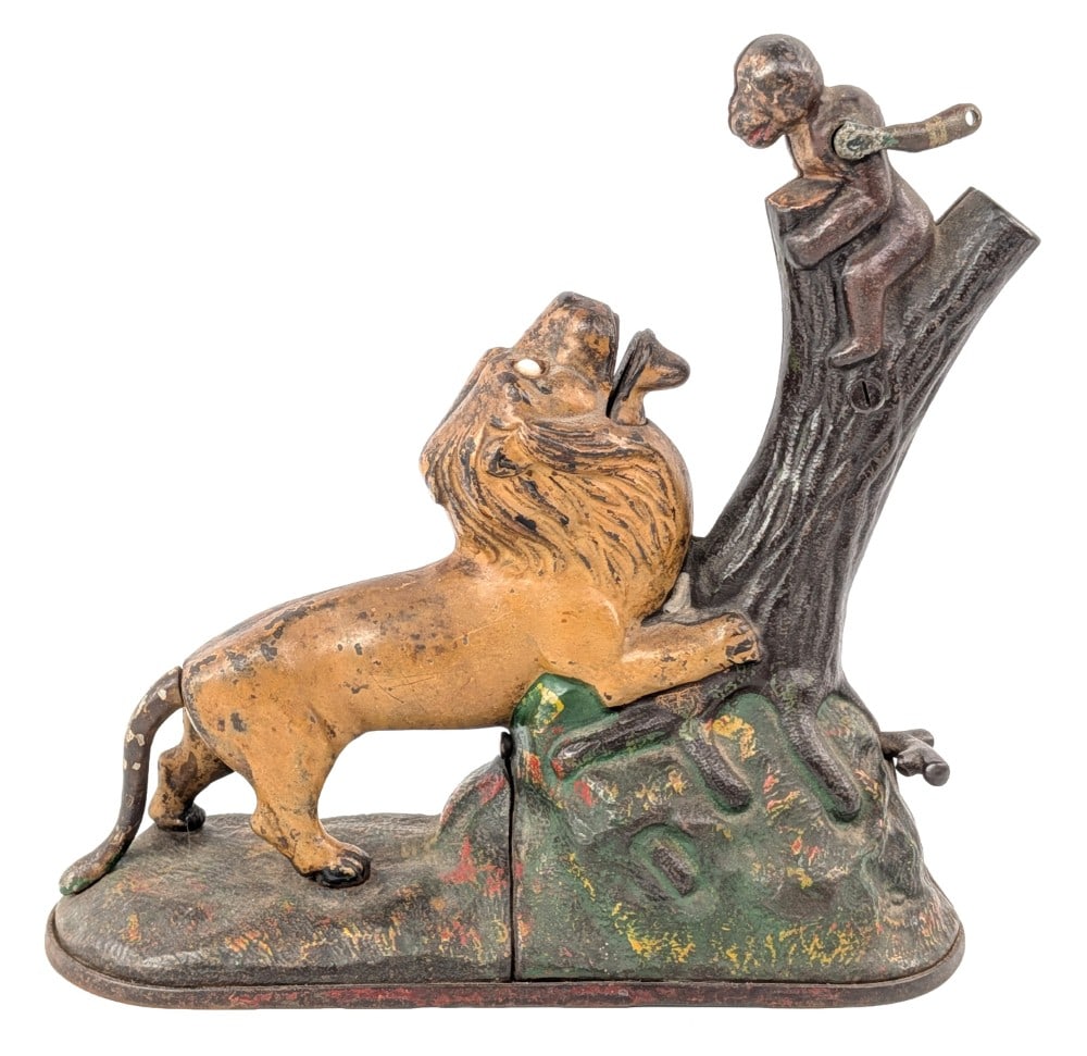 Lion and Monkey Cast Iron Mechanical Bank (1 of 11)
