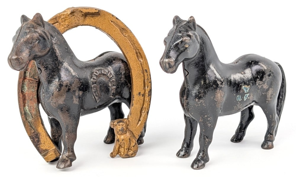 Arcade Cast Iron Work Horse and Good Luck Horse Banks (1 of 6)