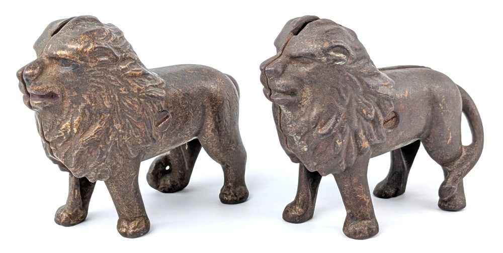 (2) AC Williams Cast Iron Lion Still Banks (1 of 6)