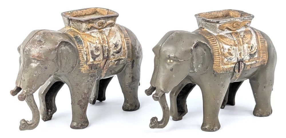 (2) AC Williams Cast Iron Elephant Banks (1 of 6)