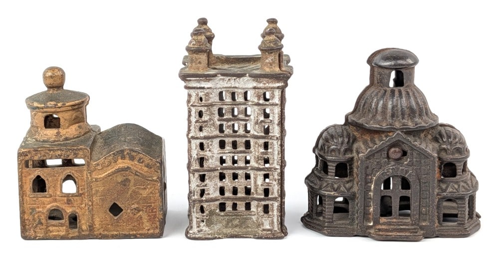 (3) Cast Iron Building Still Banks (1 of 6)