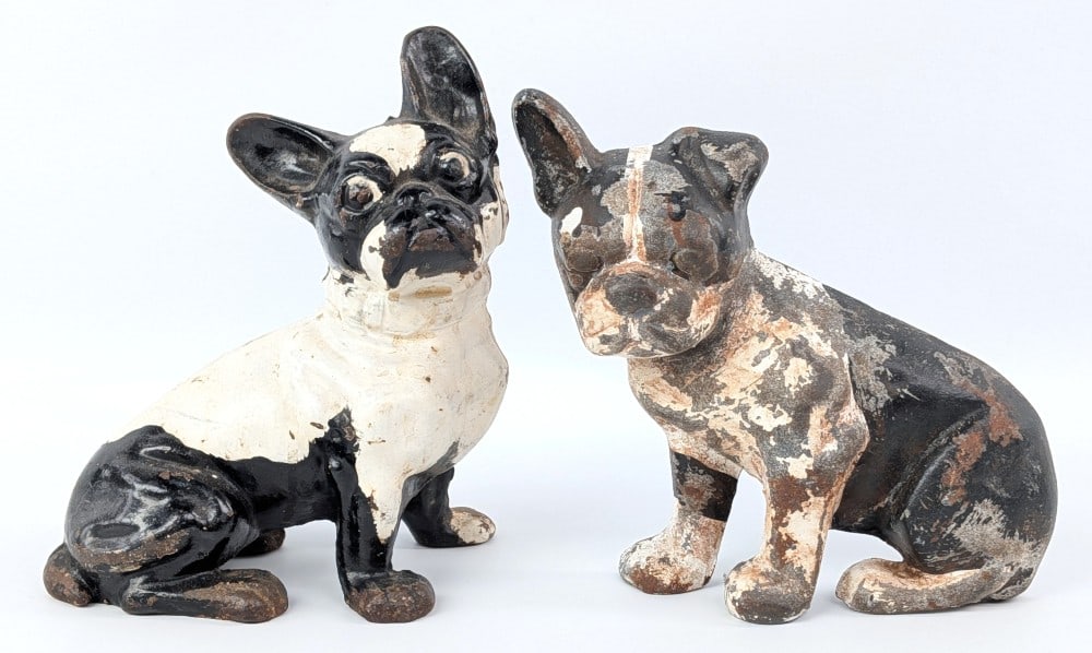 (2) Cast Iron Boston Terrier Dog Doorstops (1 of 6)