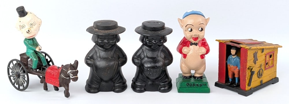 Cast Iron Porky, Cabin, Nodder, and Amish Boy (1 of 13)