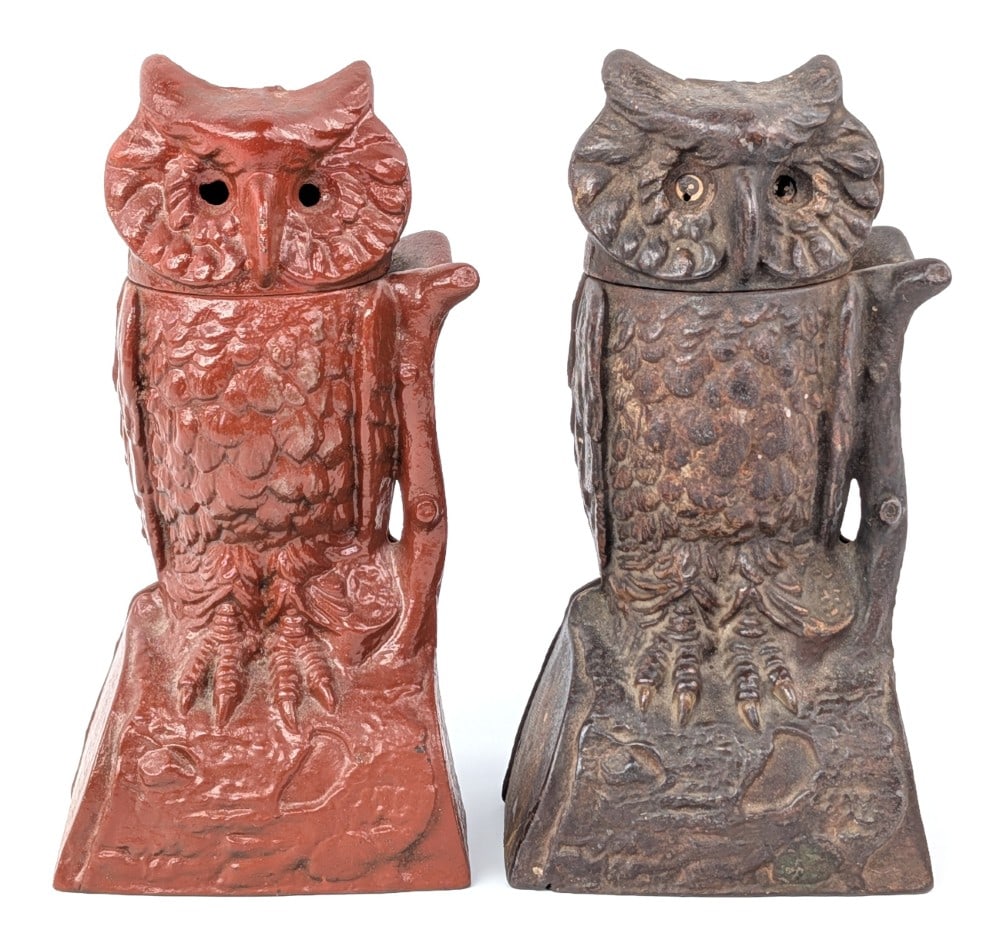 (2) Owl Turns Head Mechanical Banks (1 of 7)
