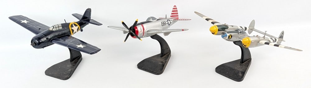 (3) Model Aircraft Replicas on Display Stands (1 of 7)