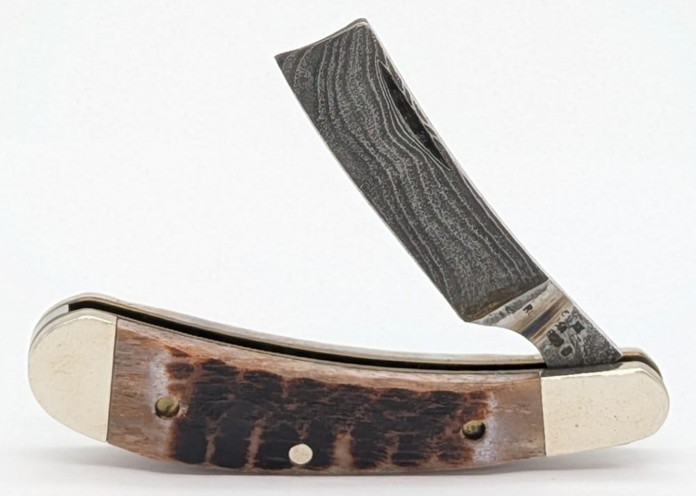 Case XX Rogers Bone Damascus Razor Knife (1 of 4)