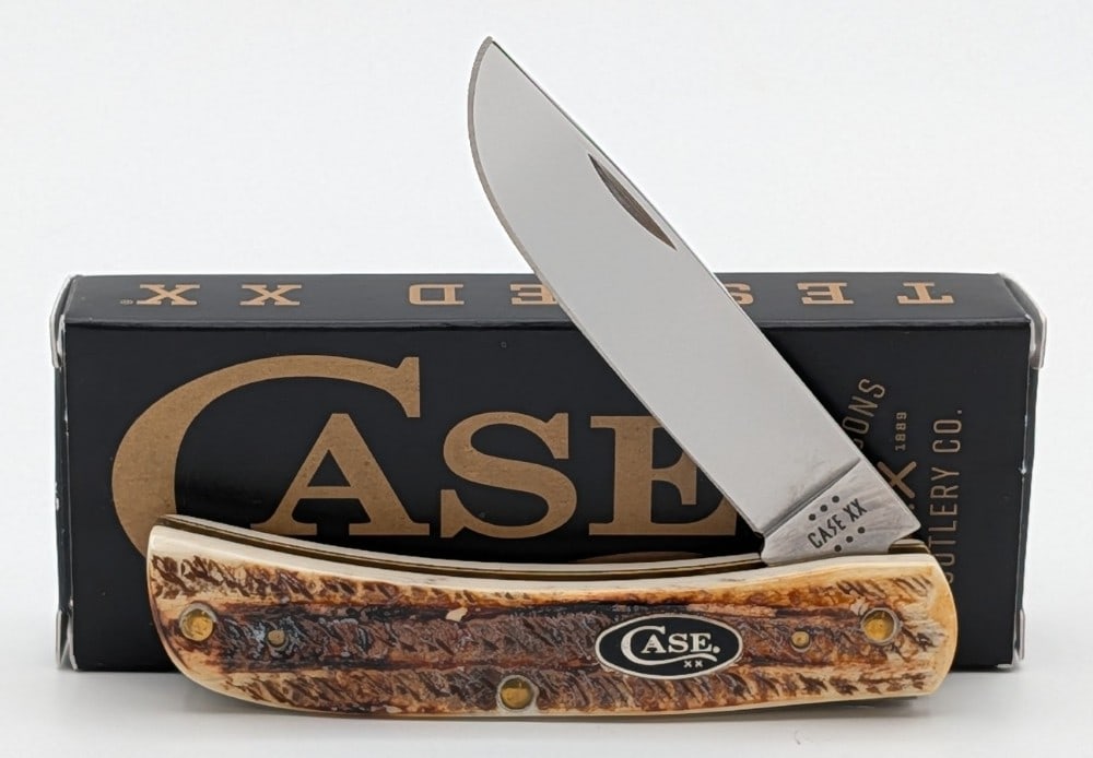 2024 Case XX Bone Stag Sod Buster Jr. 6.5137 w/ Box: Knife is in like new condition. Overall measures 3-5/8in when closed.