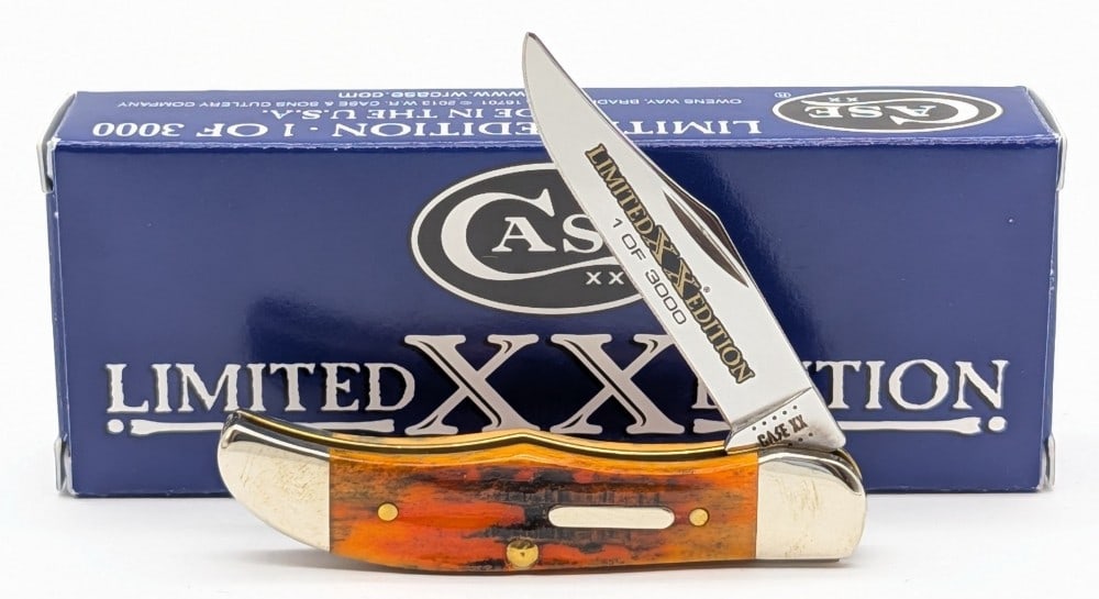 Ltd 2020 Case XX 2nd Cut Autumn Bone Pocket Hunter 61165 w/ Box: Knife is 1 of 3000, and is in very nice condition with minimal wear from handling. Overall measures 2-3/4in when closed.