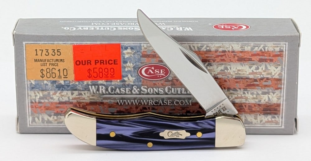 2020 Case XX Wicked Purple Kirinite Pocket Hunter 101165 w/ Box: Knife is in very nice condition with minimal wear from handling. Overall measures 2-3/4in when closed.