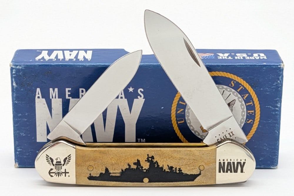 2020 Case XX US Navy Smooth Bone Canoe Knife 62131 w/ Box: Knife is in like new condition. Overall measures 3-5/8in when closed.